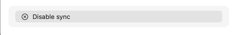 Disable sync
